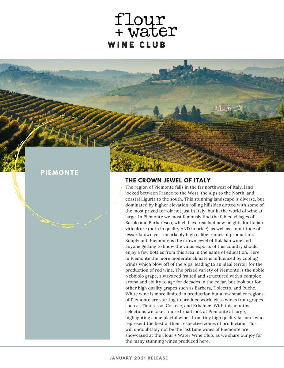 January 2021 Flour + Water Wine Club